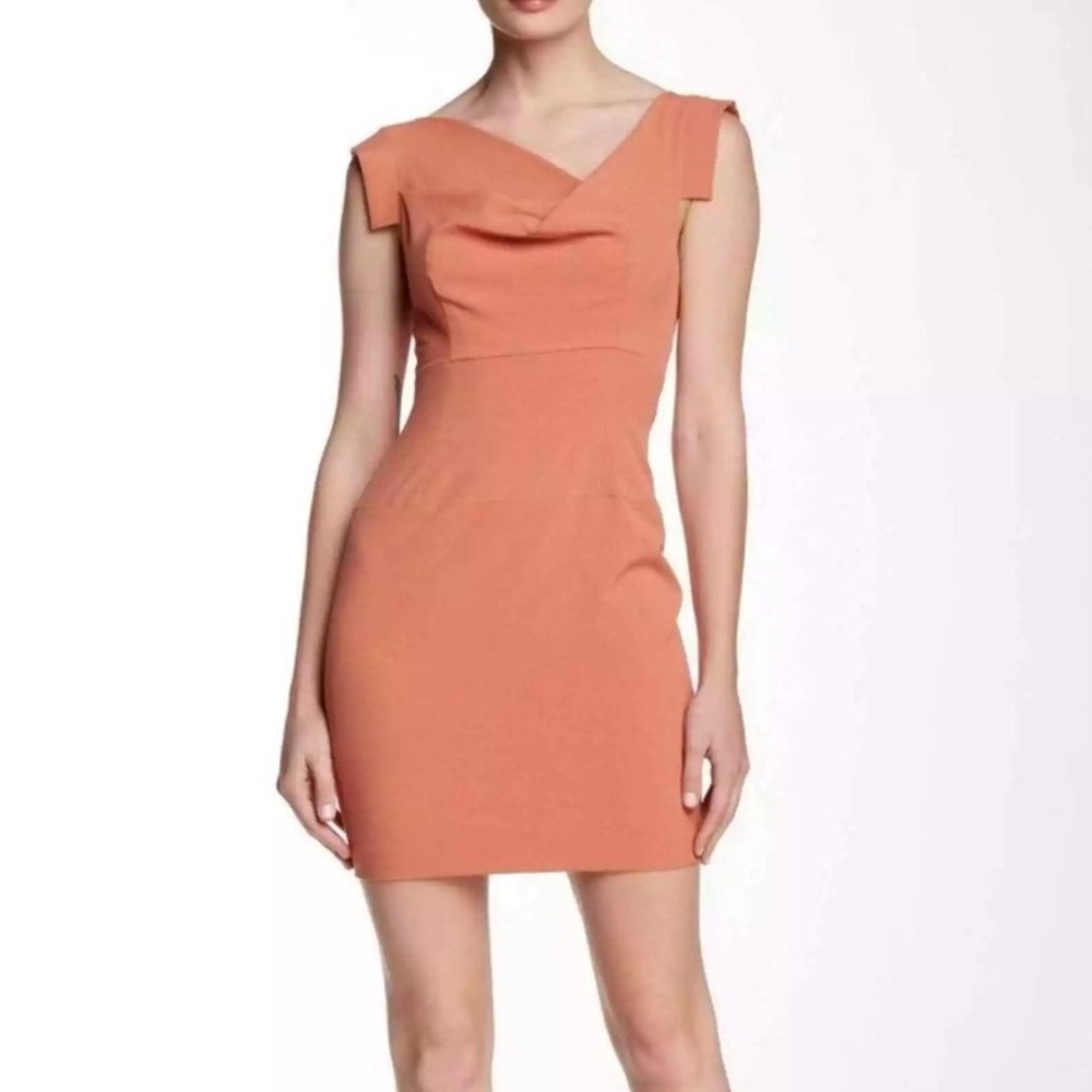 Black Halo JACKIE O Mini Dress celebrity favorite pale peach career old money